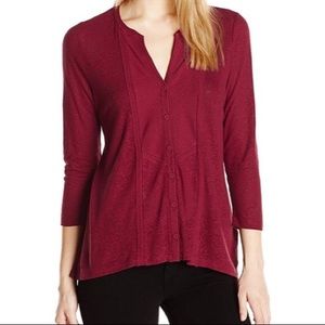 LUCKY BRAND • Linen Blend Tuxedo Tee Size Large